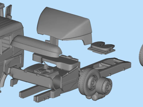 Arquivos STL de cabine de teto baixo SKII de caminh&atilde;o benz antigo Modelo de Impressão 3D