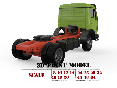 Benz NG Series short Cab 3D Printable Truck Model STL Files 3Dプリントモデル
