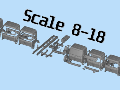 Benz NG Series short Cab 3D Printable Truck Model STL Files 3Dプリントモデル