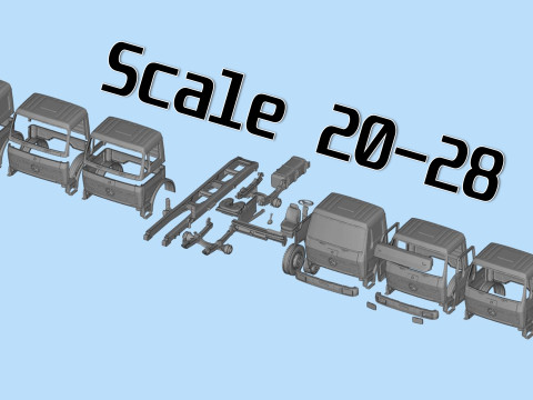 Benz NG Series short Cab 3D Printable Truck Model STL Files 3Dプリントモデル