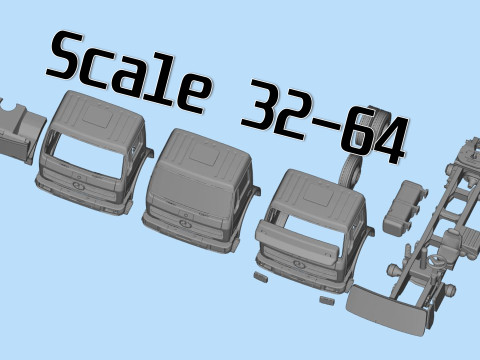Benz NG Series short Cab 3D Printable Truck Model STL Files 3Dプリントモデル