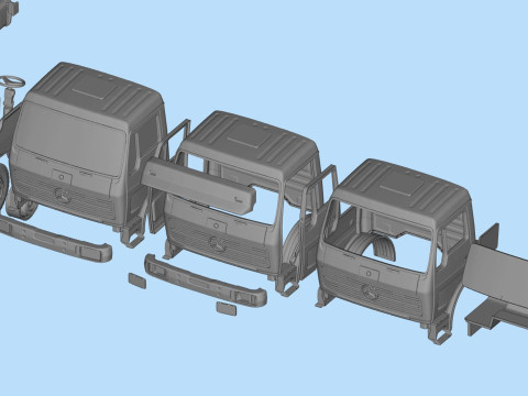 Benz NG Series short Cab 3D Printable Truck Model STL Files 3Dプリントモデル