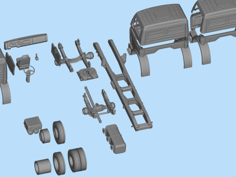 Benz NG Series short Cab 3D Printable Truck Model STL Files 3Dプリントモデル