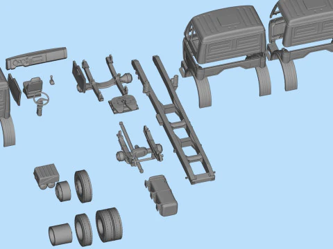 Benz NG 시리즈 짧은 운전실 3D 인쇄 가능한 트럭 모델 STL 파일 3D 프린트 모델