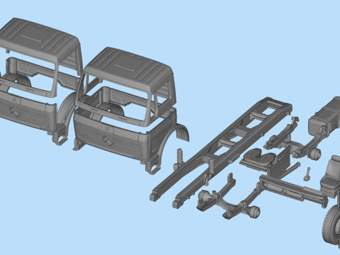 Benz NG Series short Cab 3D Printable Truck Model STL Files 3Dプリントモデル