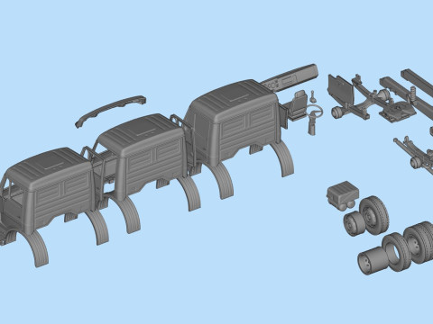 Benz NG Series short Cab 3D Printable Truck Model STL Files 3Dプリントモデル
