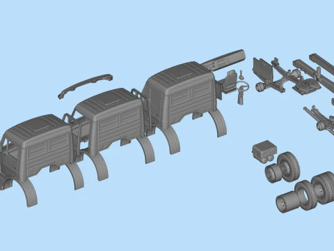 Benz NG 시리즈 짧은 운전실 3D 인쇄 가능한 트럭 모델 STL 파일 3D 프린트 모델