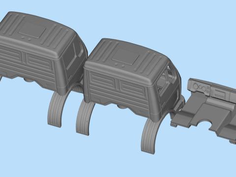Benz NG Series short Cab 3D Printable Truck Model STL Files 3Dプリントモデル