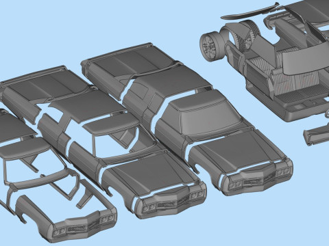 3D Printable Chevy Impala Coupe 5th Gen with Donk Lowrider Wheels STL Modèles 3D en vedette