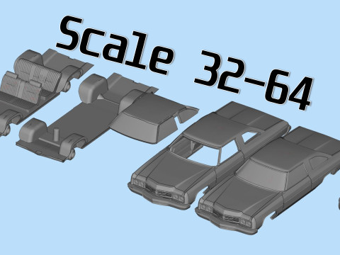 3D Printable Chevy Impala Coupe 5th Gen with Donk Lowrider Wheels STL Modèles 3D en vedette