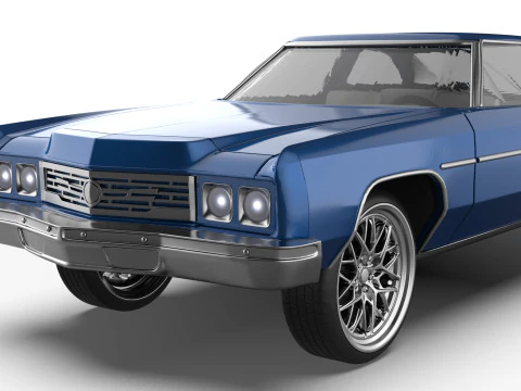 3D Printable Chevy Impala Coupe 5th Gen with Donk Lowrider Wheels STL 3D Print Model