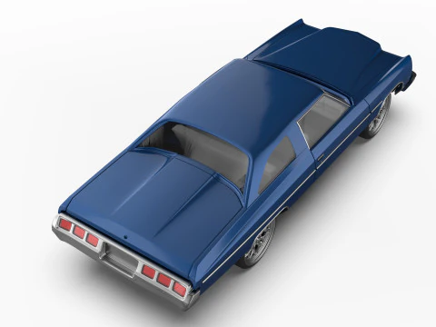 3D Printable Chevy Impala Coupe 5th Gen with Donk Lowrider Wheels STL 3D Print Model