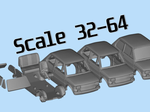 3D Printable Polskifiat 126p Maluch Model Classic Retro Car STL files 3D Принт Модель