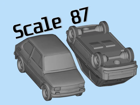 Pliki STL do druku 3D Polski Fiat 126p Maluch Model klasyczny samoch&oacute;d retro Model do druku 3D