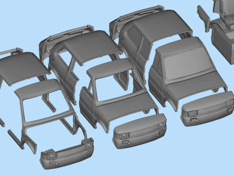 Pliki STL do druku 3D Polski Fiat 126p Maluch Model klasyczny samoch&oacute;d retro Model do druku 3D