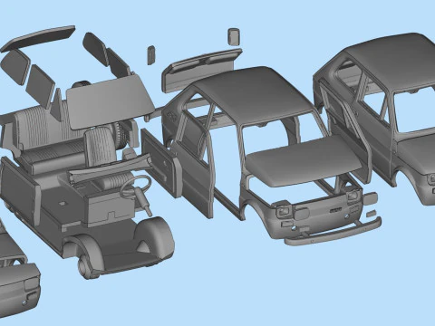 Pliki STL do druku 3D Polski Fiat 126p Maluch Model klasyczny samoch&oacute;d retro Model do druku 3D