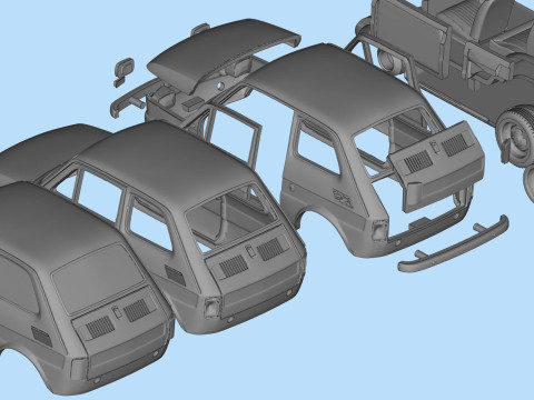 3D Printable Polskifiat 126p Maluch Model Classic Retro Car STL files 3D Принт Модель