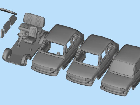 Pliki STL do druku 3D Polski Fiat 126p Maluch Model klasyczny samoch&oacute;d retro Model do druku 3D