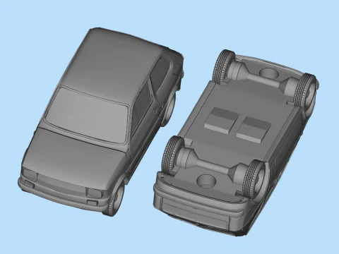 Pliki STL do druku 3D Polski Fiat 126p Maluch Model klasyczny samoch&oacute;d retro Model do druku 3D