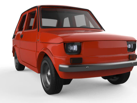 Pliki STL do druku 3D Polski Fiat 126p Maluch Model klasyczny samoch&oacute;d retro Model do druku 3D