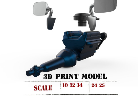 Free Engine and Mirror STL for Chevy G10 Van 3D Printable Model 3D-Druckmodell