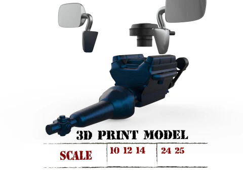 Free Engine and Mirror STL for Chevy G10 Van 3D Printable Model 3D Print Model
