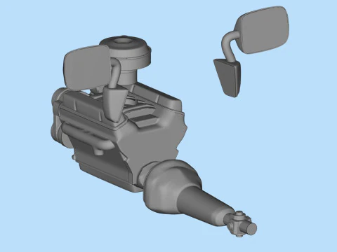 Free Engine and Mirror STL for Chevy G10 Van 3D Printable Model 3D Print Model
