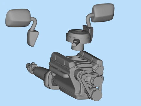 Free Engine and Mirror STL for Chevy G10 Van 3D Printable Model 3D Print Model