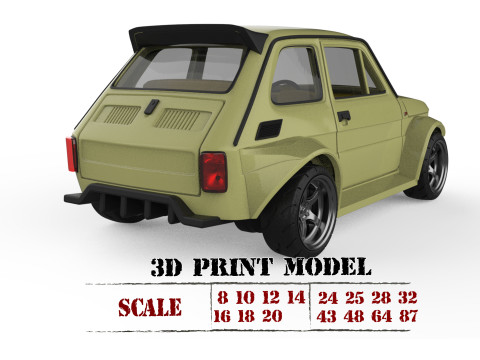 Wide Body Polski Maluch 126p 3D Printable Car Upgrade STL 3D Print Model