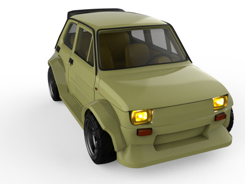 Wide Body Polski Maluch 126p 3D Printable Car Upgrade STL 3D Print Model