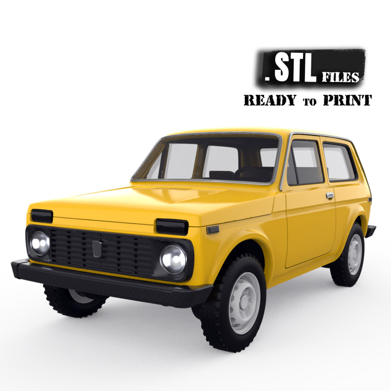 Lada Niva 2121 STL Files for 3D Printing Compatible 1-10 1-24 etc 3D-Druckmodell .c4d .max .obj .3ds .fbx .stl .blend