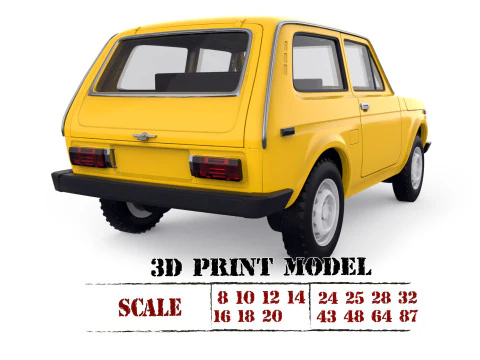 Lada Niva 2121 STL Files for 3D Printing Compatible 1-10 1-24 etc 3D Print Model