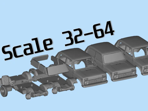 Lada Niva 2121 STL Files for 3D Printing Compatible 1-10 1-24 etc 3D Print Model