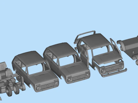 Lada Niva 2121 STL Files for 3D Printing Compatible 1-10 1-24 etc 3D Print Model