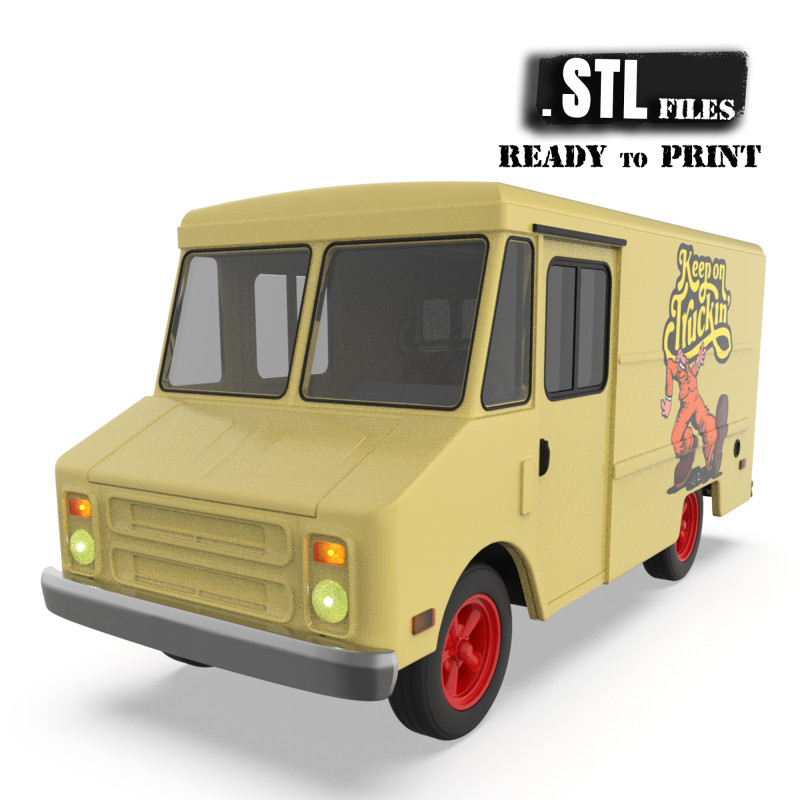 70s Chevy Step Van Truck STL Modelo de impresión 3D .c4d .max .obj .3ds .fbx .stl .blend