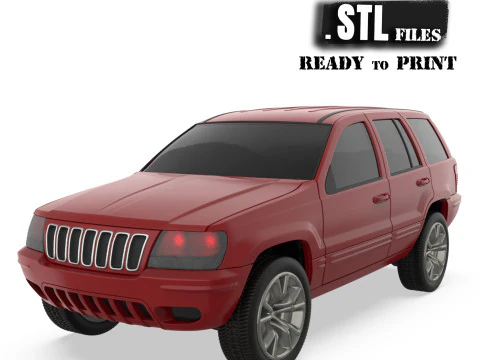 Grand Cherokee Mobil Cetak tahun 2000-an di bagian terpisah Model Cetak 3D