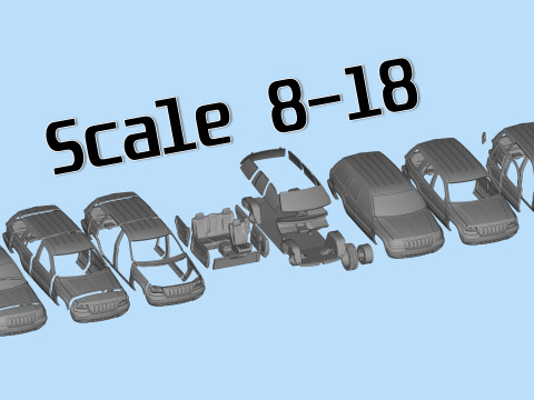 Grand Cherokee of 2000s Printable Car in separate parts Modelo de Impressão 3D