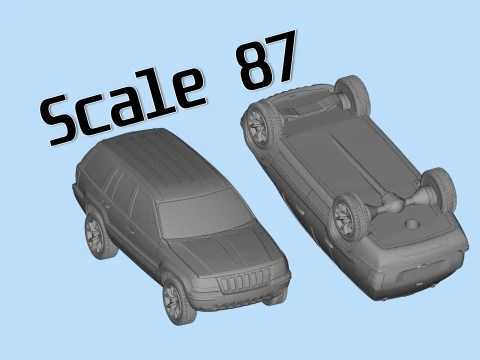 Grand Cherokee of 2000s Printable Car in separate parts 3D Print Model