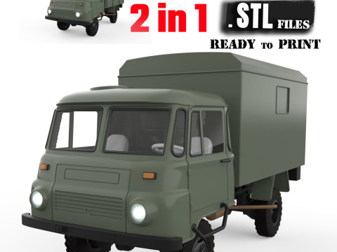 Vehicle STL Robur 2002 Printable Truck in separate parts 3D 打印模型