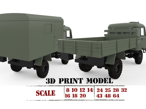 Vehicle STL Robur 2002 Printable Truck in separate parts 3D 打印模型