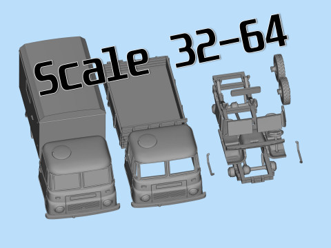 Vehicle STL Robur 2002 Printable Truck in separate parts 3D 打印模型