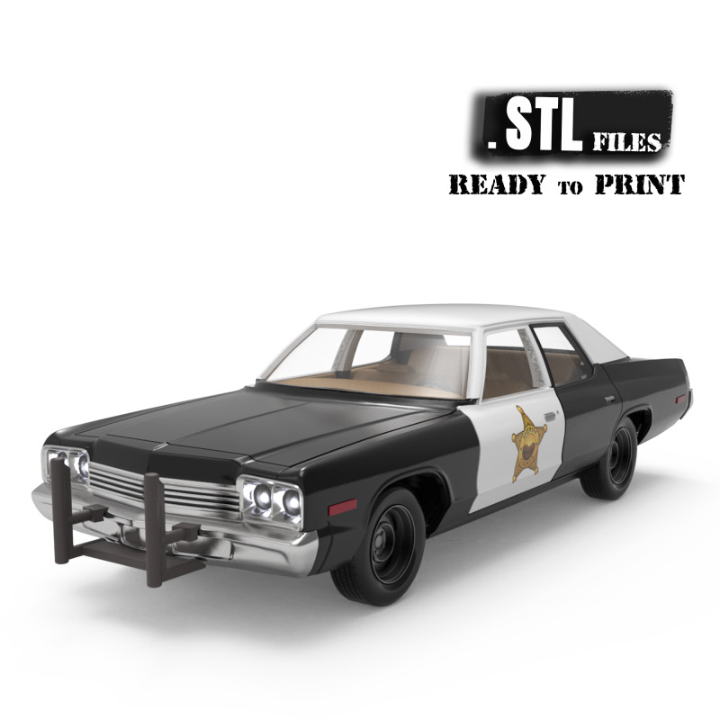 Print Ready Bluesmobile Gen3 Dodge Monaco Police Spec 3D 打印模型 .c4d .max .obj .3ds .fbx .stl .blend