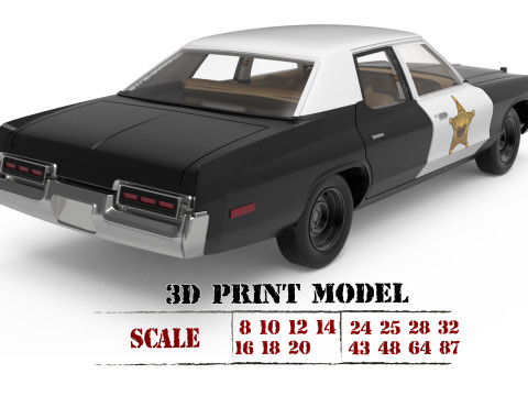 Print Ready Bluesmobile Gen3 Dodge Monaco Police Spec 3D 打印模型