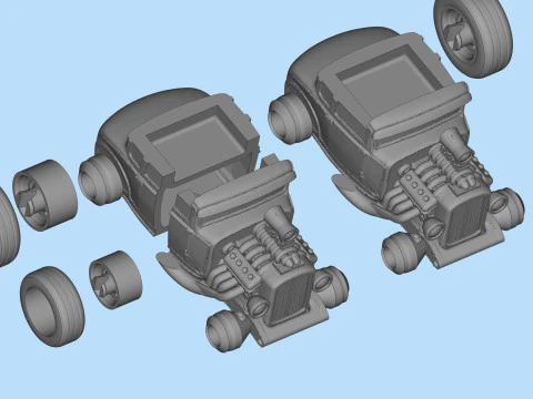 Gothic Hot Rod 3D Print - Grim Reaper skull Driver 3D Print Model
