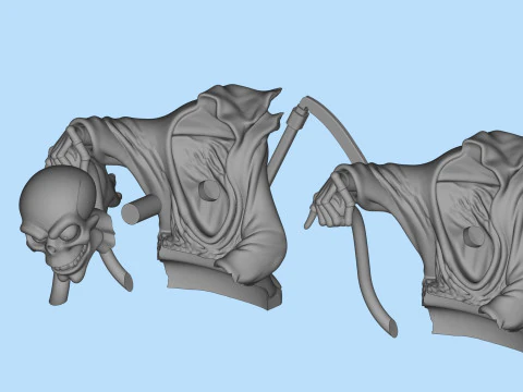 Gothic Hot Rod 3D Print - Grim Reaper skull Driver 3D Print Model
