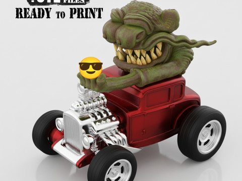 Classic Ratfnk Inspired Hot Rod Model for 3D printing 3D Print Model