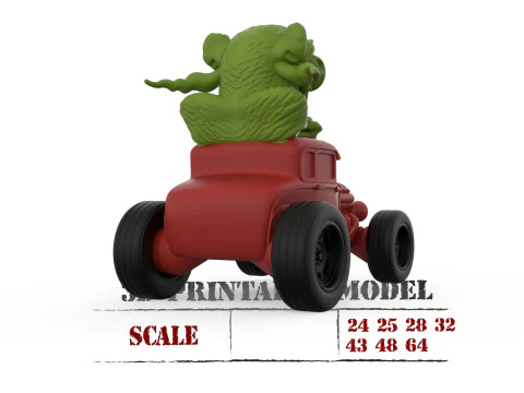 Classic Ratfnk Inspired Hot Rod Model for 3D printing 3D Print Model