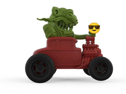 Classic Ratfnk Inspired Hot Rod Model for 3D printing 3D प्रिंट मॉडल