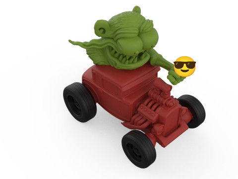 Classic Ratfnk Inspired Hot Rod Model for 3D printing 3D प्रिंट मॉडल