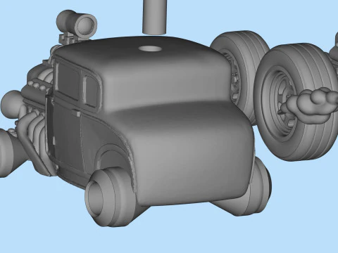 Classic Ratfnk Inspired Hot Rod Model for 3D printing 3D Print Model